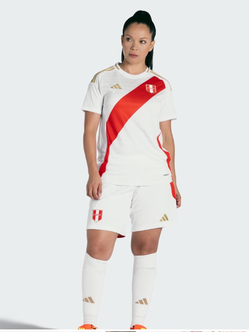 Peru 2024 Home Jersey adidas White/Red Women’s Slim Fit NWT IQ2443 Original